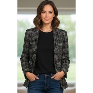 Chadwick's Multicolor Tweed Fabric Career Blazer